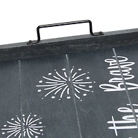 Elegant Designs™ 15.5" Home of the Brave Serving Tray with Handles