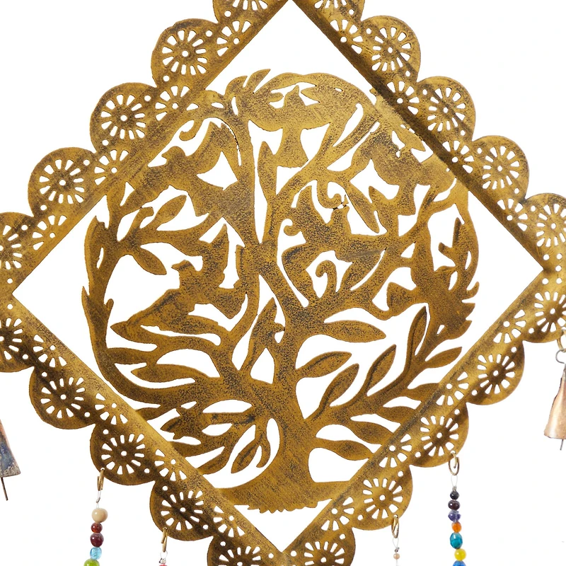 29" Gold Metal Tree Eclectic Windchime