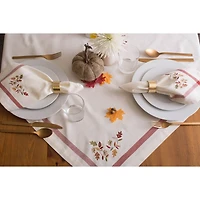 DII® Natural Embroidered Fall Leaves Bordered Napkins, 6ct.
