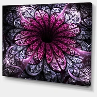 Designart - Dark Purple Fractal Flower Digital Art