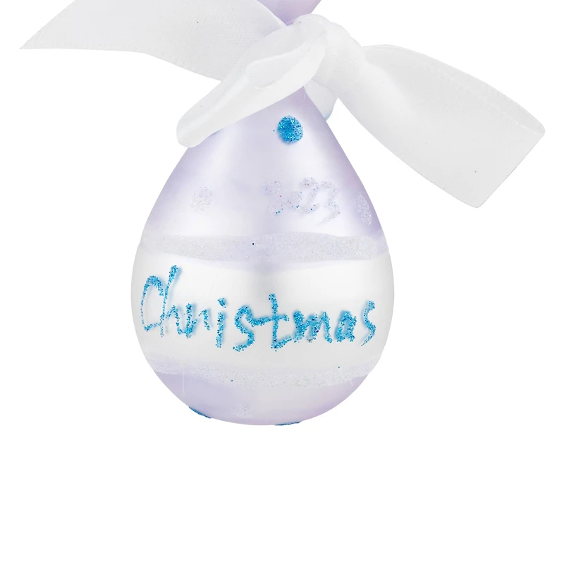 Baby Boy's First Christmas 2023 Glass Ornament - 5"