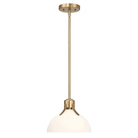 Hello Honey® Delano Gold & White Industrial Metal & Etched Glass Ceiling Light