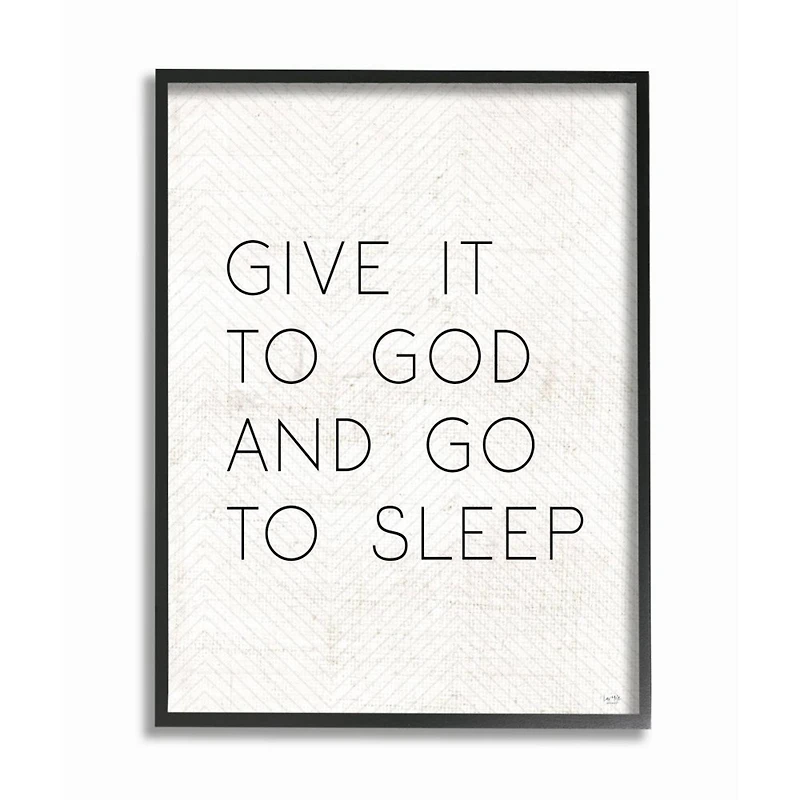 Stupell Industries Give it to God and Sleep Faith Based Bedroom Quote Framed Wall Art