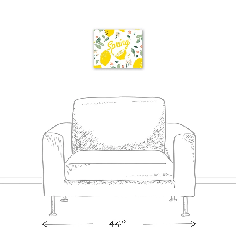Spring Lemon Pattern 11" x 14" Canvas Wall Art
