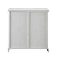 Walker Edison 32" Brushed White Sliding Grooved Door Accent Console
