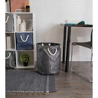 DII® 12" Lurex Black & Silver Round Paper Bin