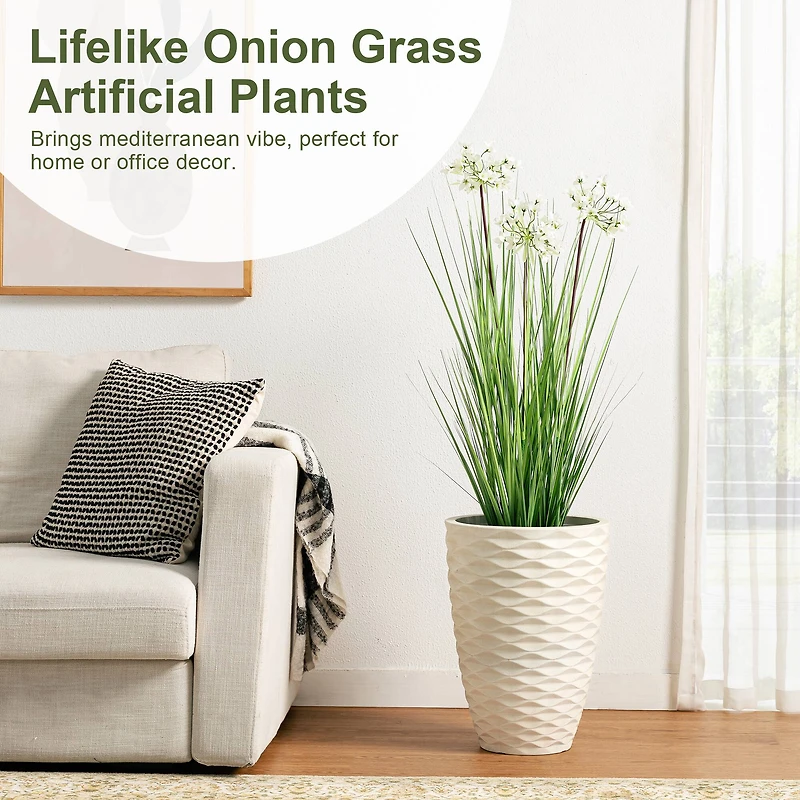 Glitzhome® 3.25ft. Faux Onion Grass Plant in Pot