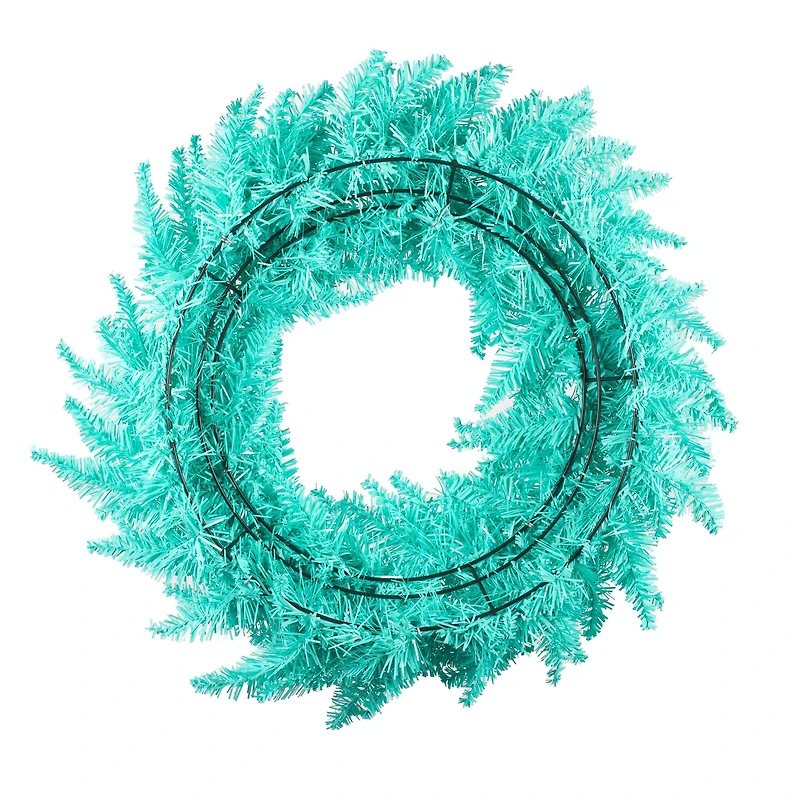 24" Unlit Aqua Fir Artificial Christmas Wreath