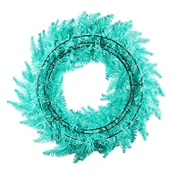 24" Unlit Aqua Fir Artificial Christmas Wreath