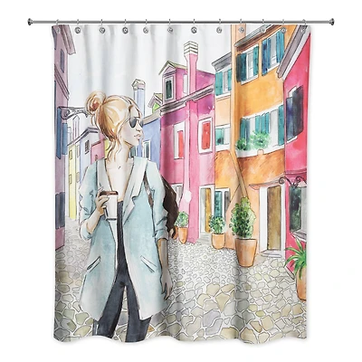 Traveling Woman 71" x 74" Shower Curtain