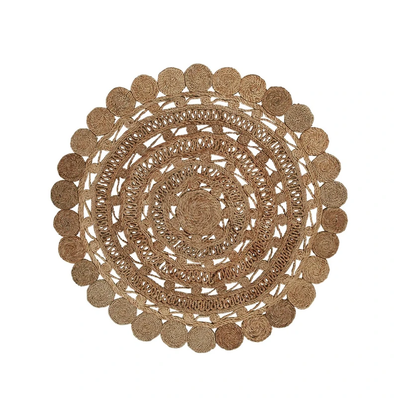 Hello Honey® Natural Boho Hand Woven Jute Rug, 48"