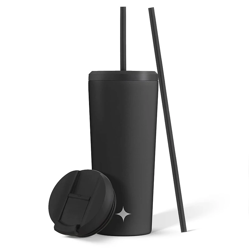 JoyJolt® 20oz. Vacuum Insulated Tumbler with Flip Lid & Straw