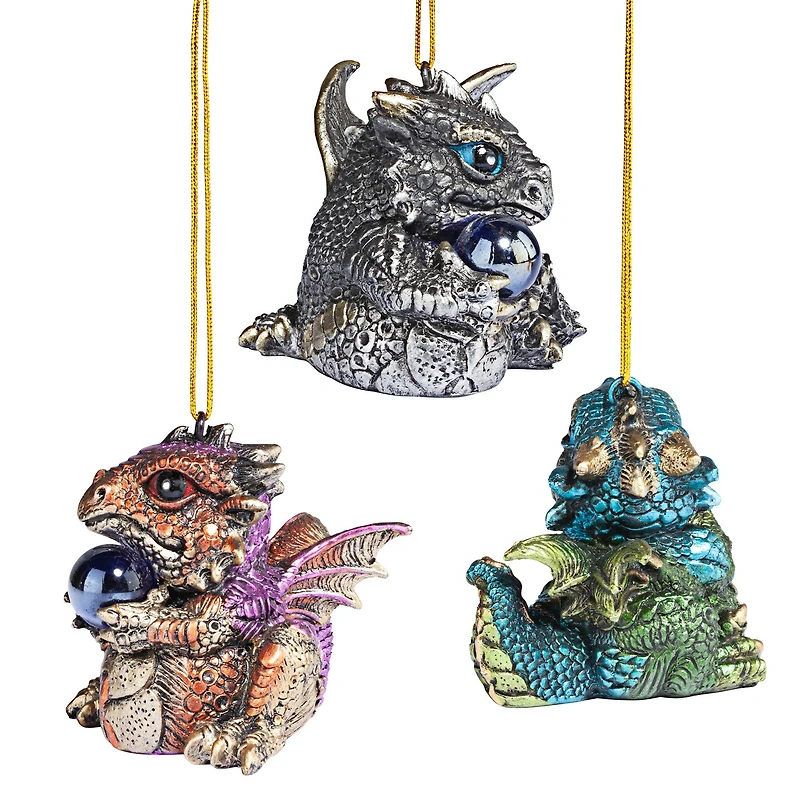 Design Toscano Dragon Virtues Gothic Ornament Set