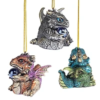 Design Toscano Dragon Virtues Gothic Ornament Set