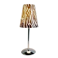 LimeLights 12.5" Silver Plastic Zebra Print Table Lamp 