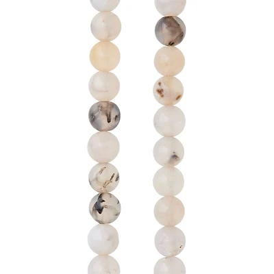 12 Pack: Light Gray Crackle Agate Round Beads, 6mm by Bead Landing™