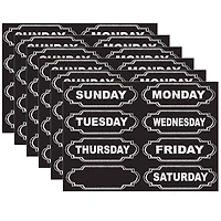 Ashley Productions Chalkboard Days of the Week Magnets, 6 Packs of 8