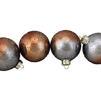 4ct. 3" Pink & Gray Hand Blown Textured Glass Ball Ornaments