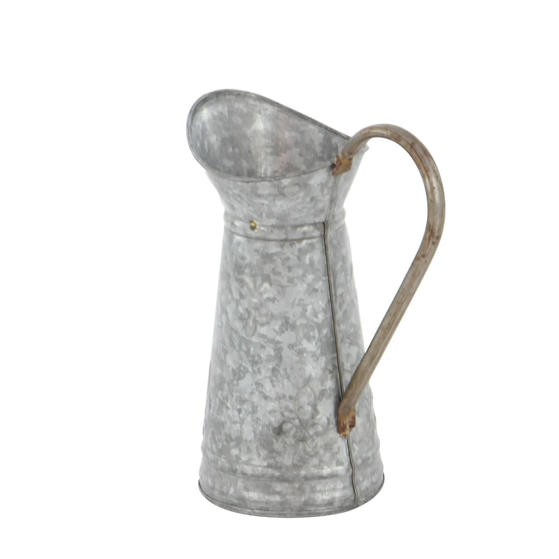 12" Iron Farmhouse Decorative Pitcher Vase