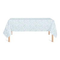 102" Blue Palm Leaf Pattern Tablecloth