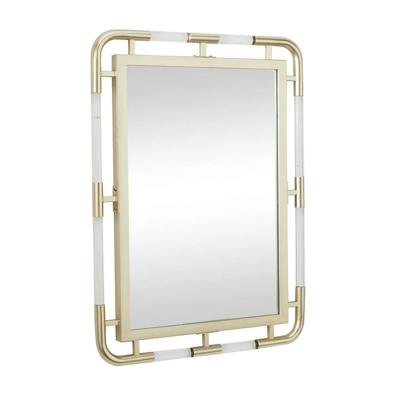 24" x 32" Gold Metal Glam Wall Mirror