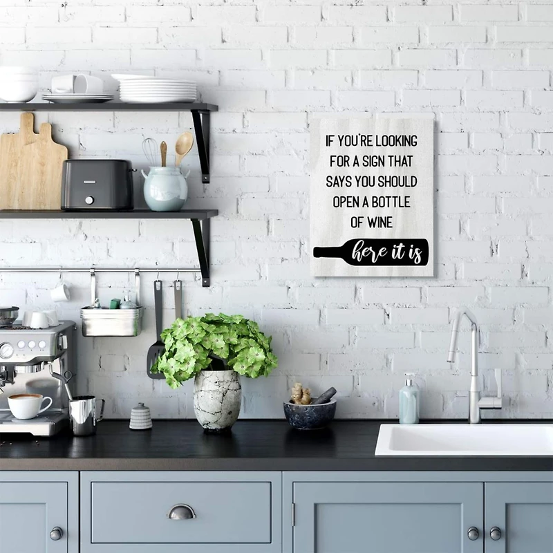 Stupell Industries Open A Bottle of Wine Wall Art