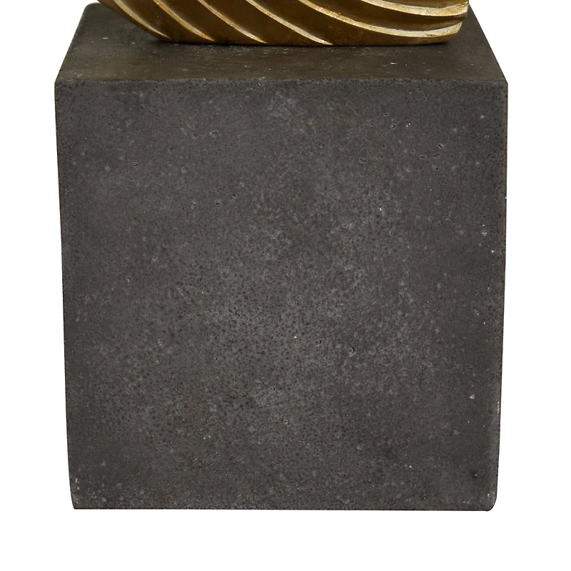 Bronze People Sculpture with Silver Ball Stand Set