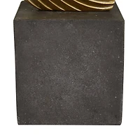 Bronze People Sculpture with Silver Ball Stand Set