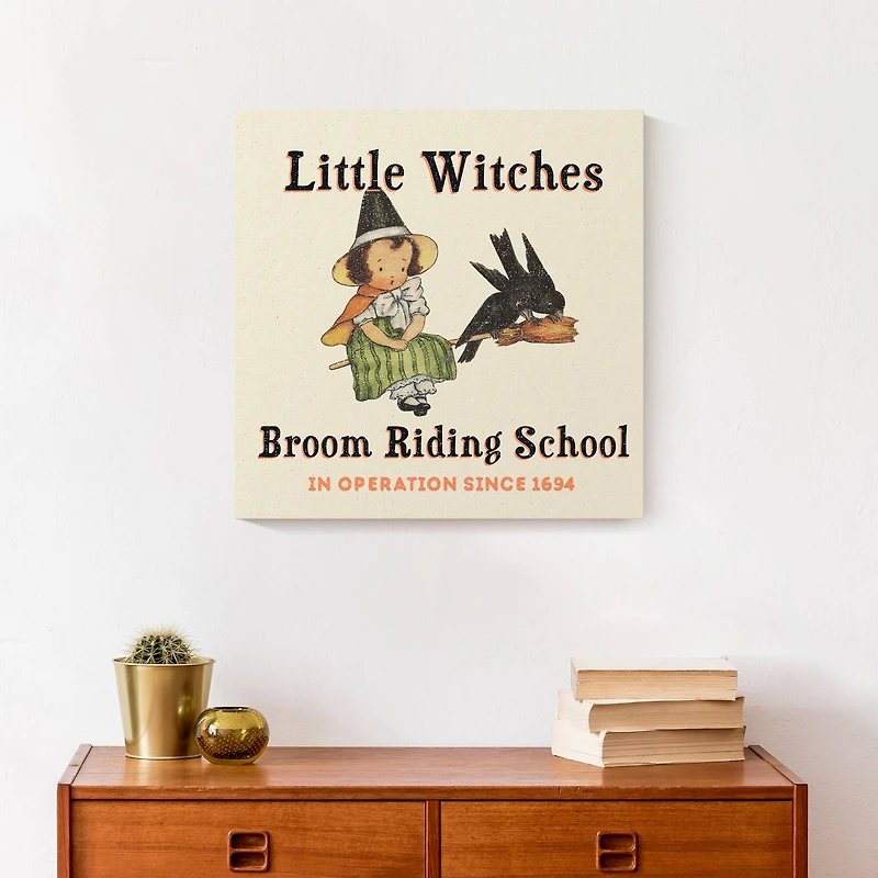 Little Witches Broom Riding School 16" x 16" Canvas Wall Art