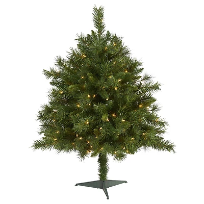 3ft. Pre-Lit Wyoming Mixed Pine Artificial Christmas Tree, Clear LED Lights