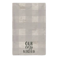 Our Cozy Kitchen Gray Check Tea Towel - Set of 2