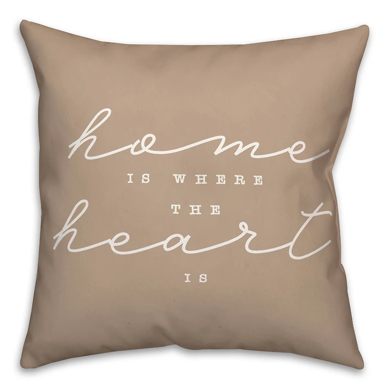 Home Is Where The Heart Is 18" x 18" Throw Pillow