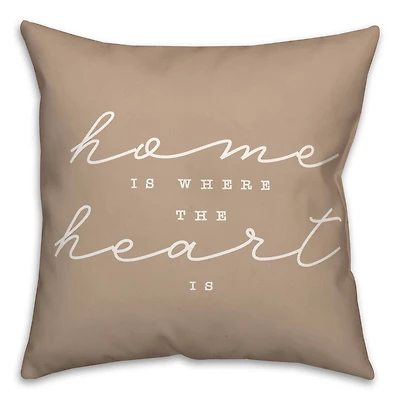 Home Is Where The Heart Is 18" x 18" Throw Pillow