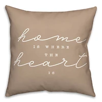 Home Is Where The Heart Is 18" x 18" Throw Pillow