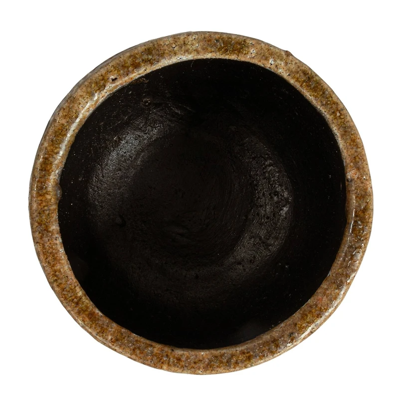 Hello Honey® 9.5" Brown Embossed Crackle Terra Cotta Planter