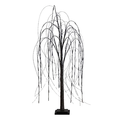 4ft. Orange & Purple LED Pre-Lit Halloween Black Willow Artificial Fall Tree