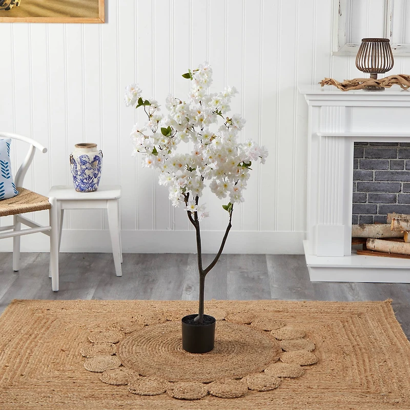 4ft. Potted White Cherry Blossom Artificial Tree