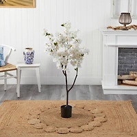 4ft. Potted White Cherry Blossom Artificial Tree