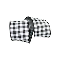 Reliant 4" x 10yd. Gingham Print Taffeta Wired Ribbon