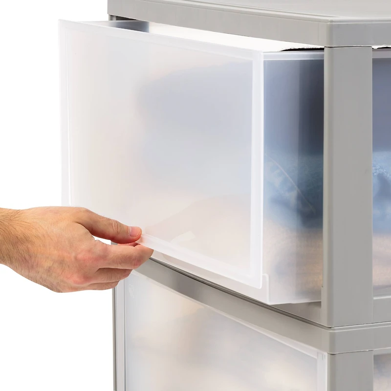 IRIS® 47qt. Gray & Clear Stacking Storage Drawers, 2ct.