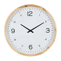 23" Light Brown Framed Wall Clock