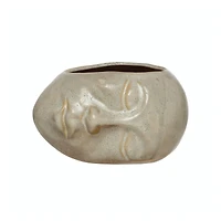 Hello Honey® 6'' Reactive Glaze Stoneware Face Planter