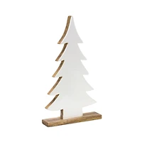 White Pine Tree on Natural Wood Base Set