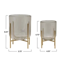 Hello Honey® Gold Finish Vases & Candle Holders With Metal Stands Set