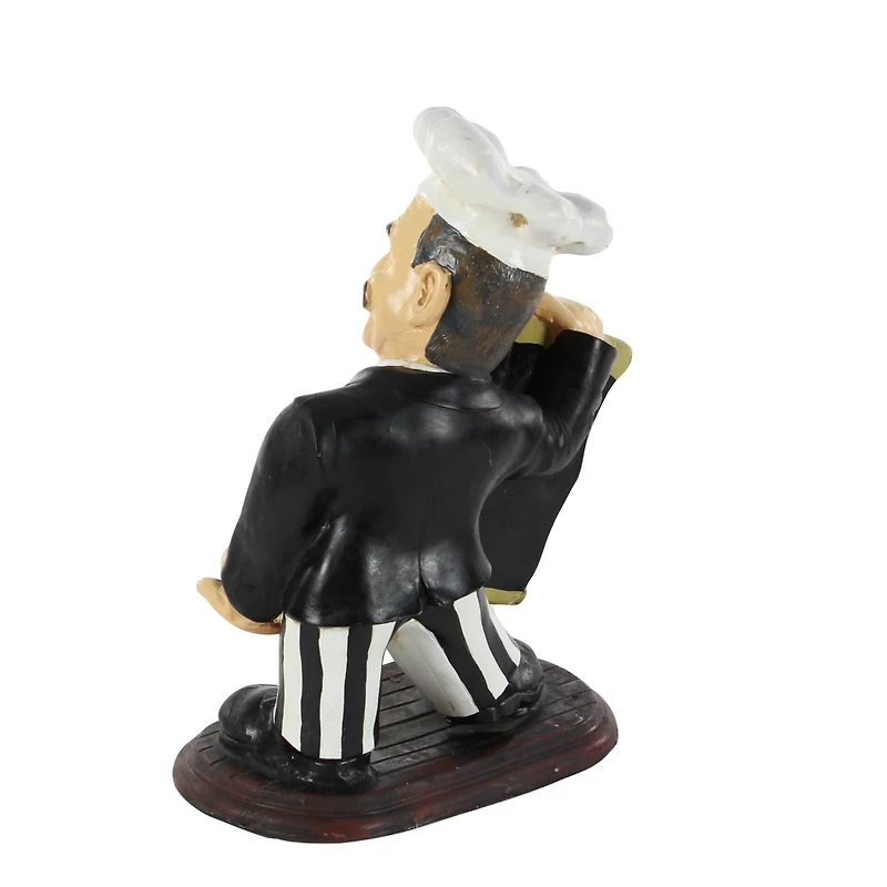 20" Black Polystone Traditional Decorative Chalkboard Sign with Wine Holder