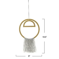 Hello Honey® Gold Round Metal Wall Hanging with Tassel