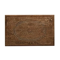 White Mango Wood Farmhouse Accent Table, 24" x 22" x 14"