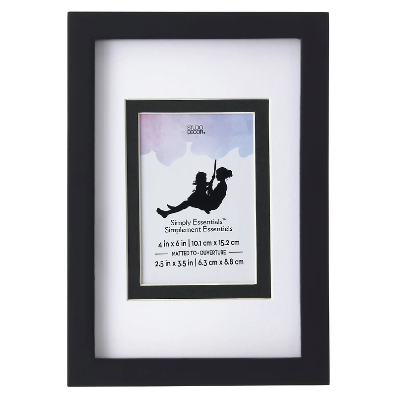 Simply Essentials™ Black Linear Frame with Double Mat by Studio Décor