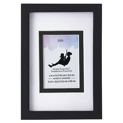 Simply Essentials™ Black Linear Frame with Double Mat by Studio Décor
