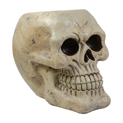 9" Ivory & Black Halloween Skull Tabletop Décor
